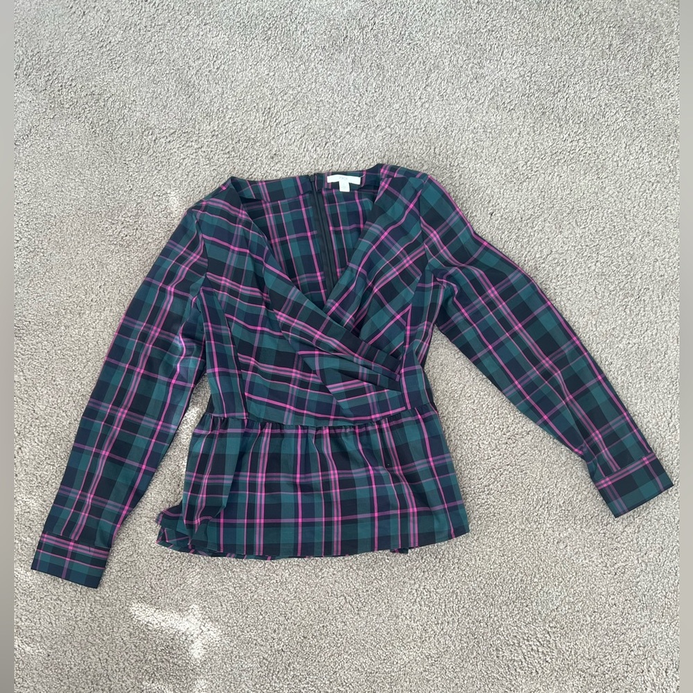 Pink and Green plaid top